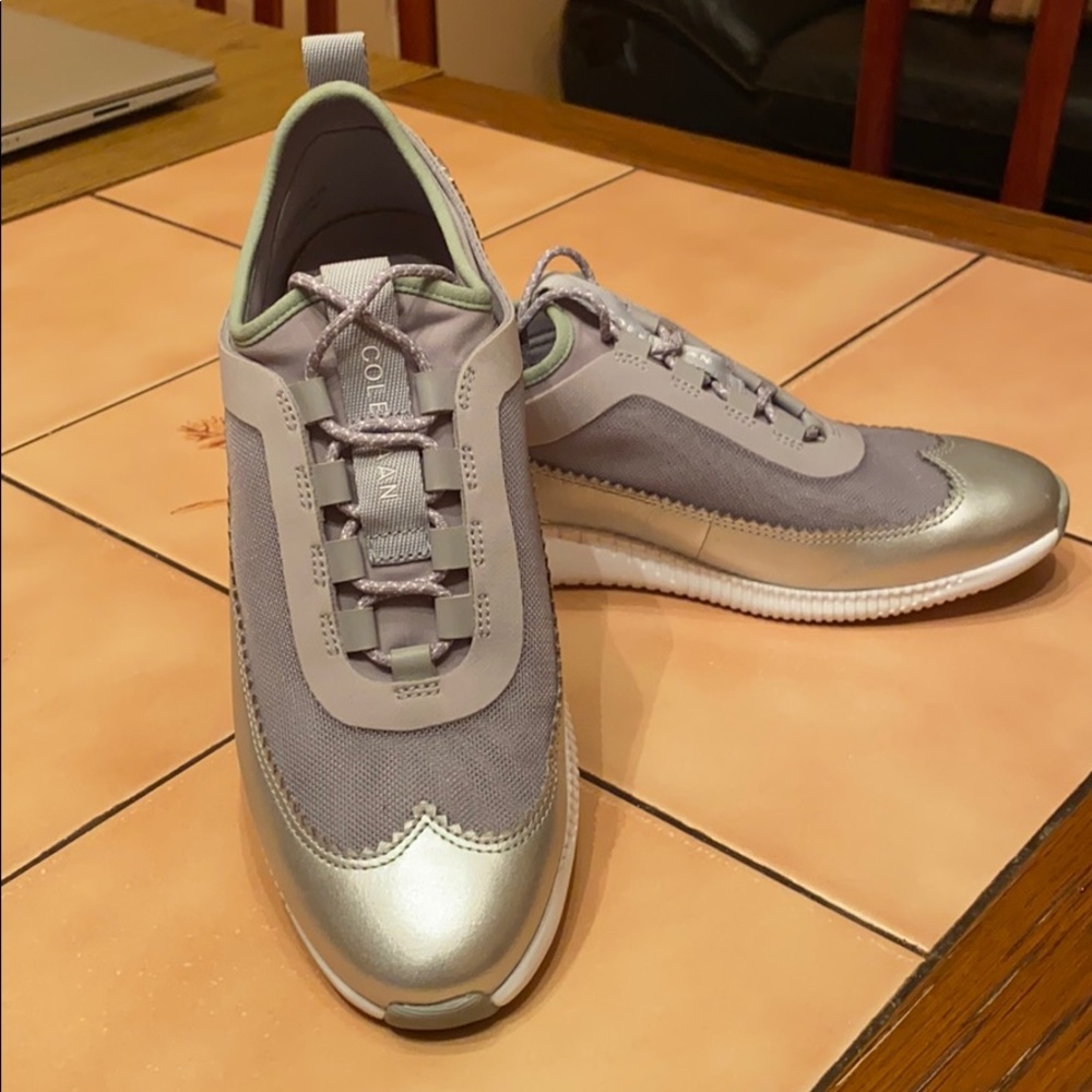 Mesh Leather Trim Oxford Slip on Sneaker